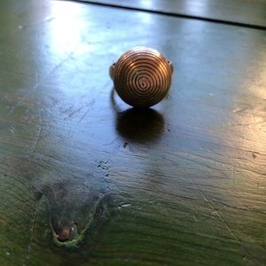 Silver circle spiral ring